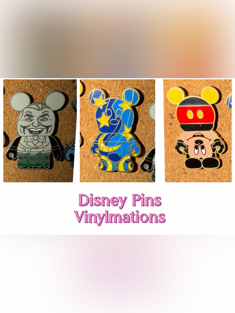 Disney Blue and Yellow Star Moon Vinylmation Pin lot of 3